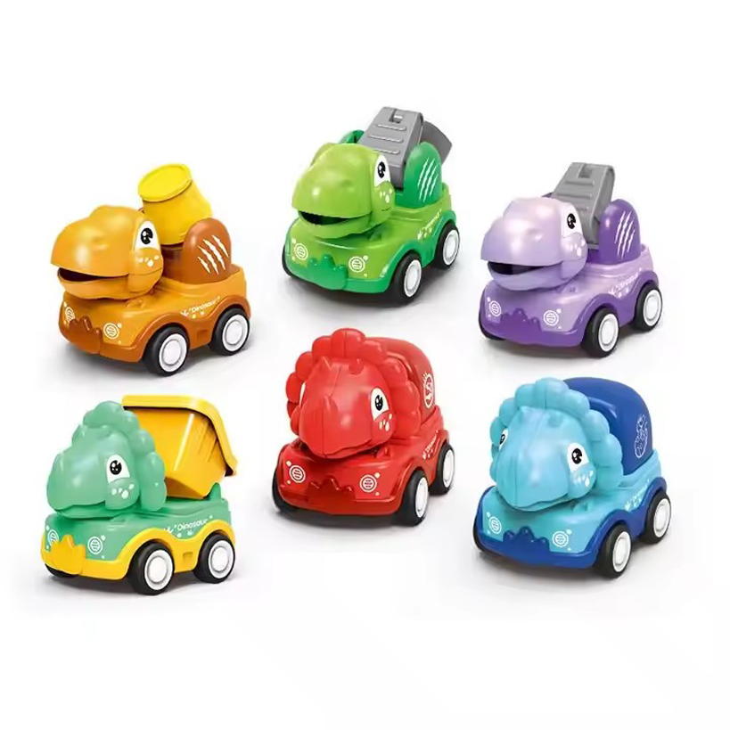 Kids Mini Pull Back Car Toy Cartoon Dinosaur Racing Vehicle Toy Pull Back Car Toy Plastic Toy