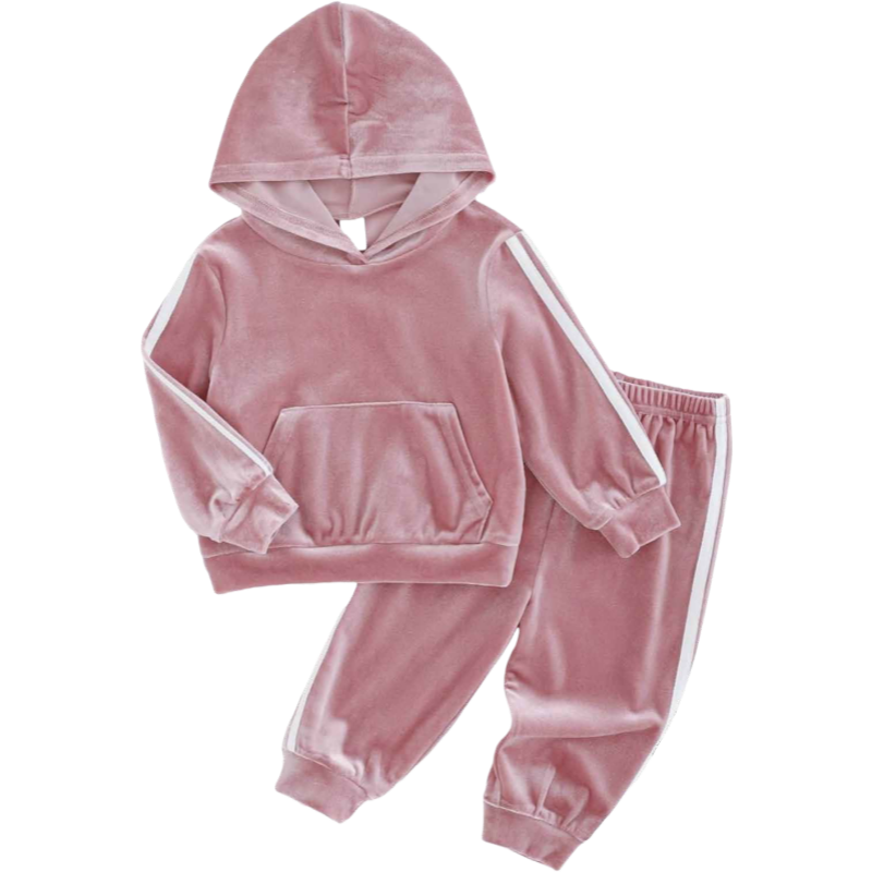 2 Piece Outfits for Girls Velour Tracksuit Hoodie and Jogger Set Sweatsuit Athletic Clothes Sets