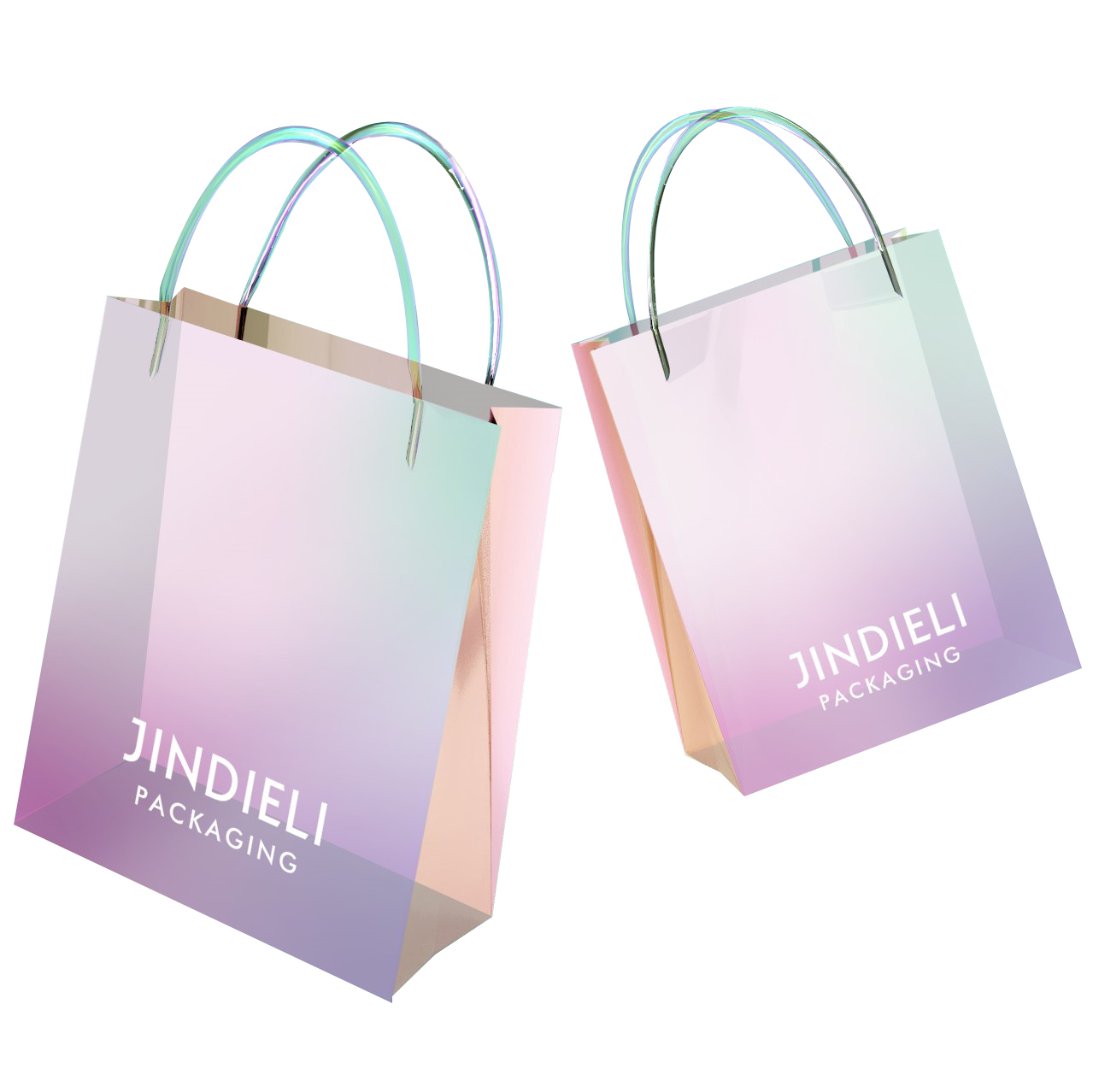 Innovative Tote Bags: A Showcase of Gradient Hues and Grid Textures with Diverse Design Concepts