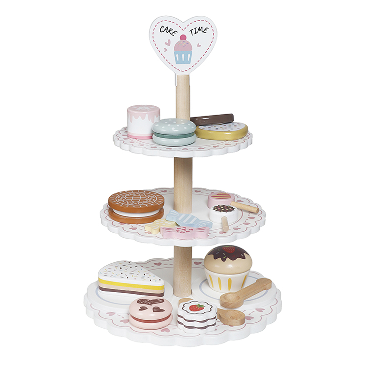 Wooden 3-Tier Dessert Stand Pretend Play Toy