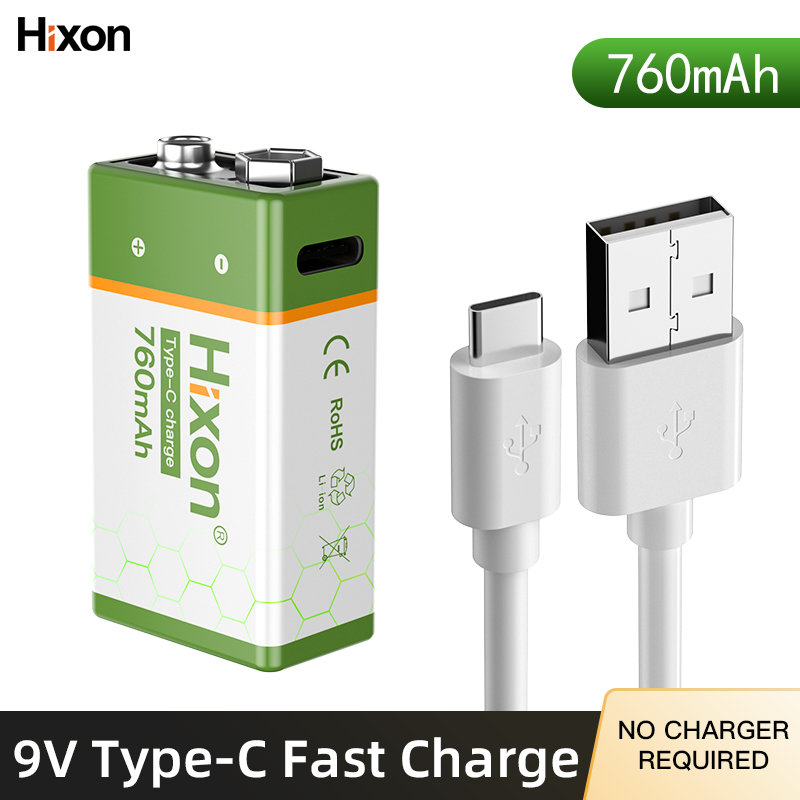 Hixon 9V（6F22） Rechargeable Battery 760mAh/7.6V