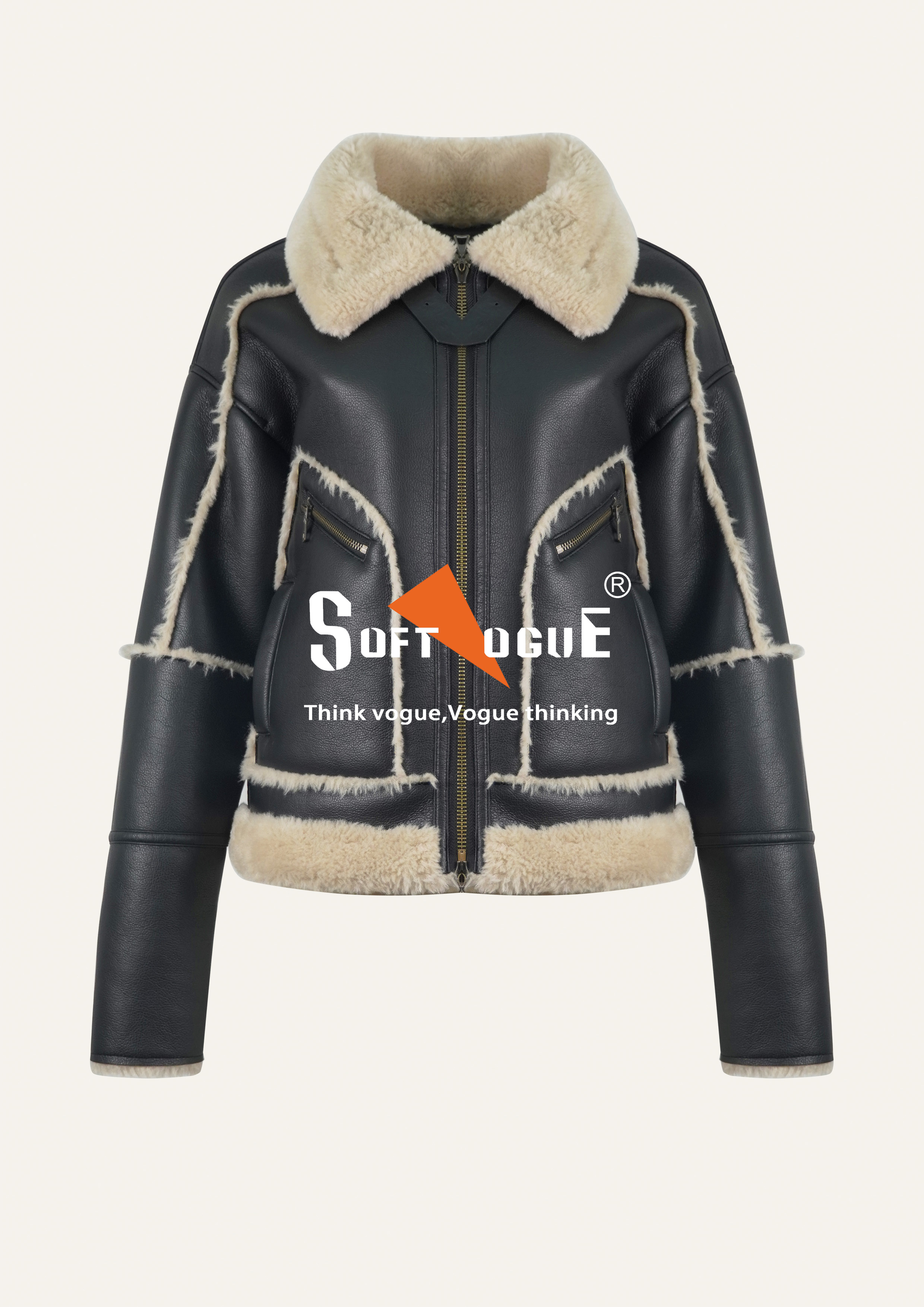 Women's PU composite synthetic fur coat
