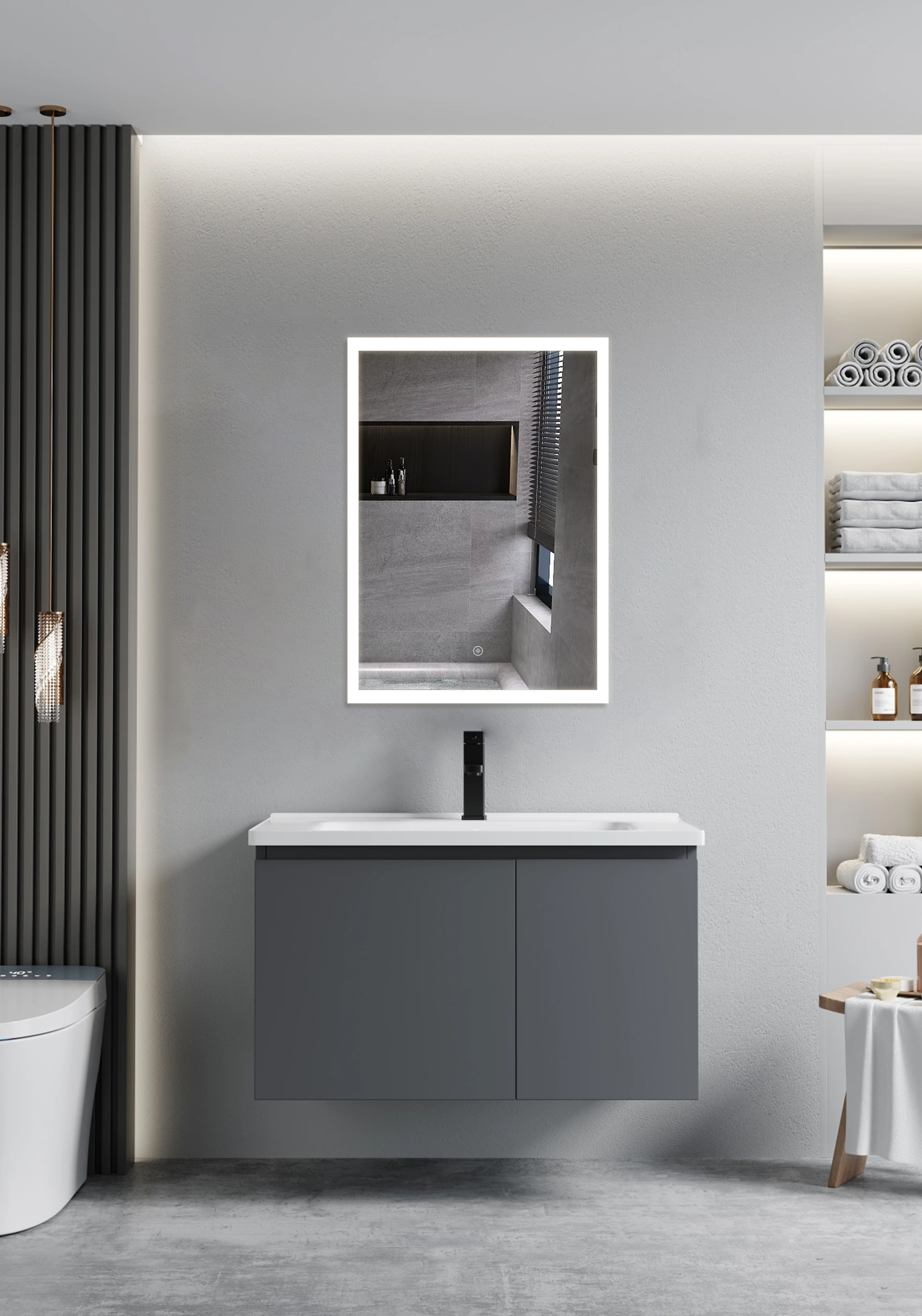 Led Bathroom Mirror Cabinet With Lec Dimmer Switch Shaver Socket Demister For Makeup Shaving