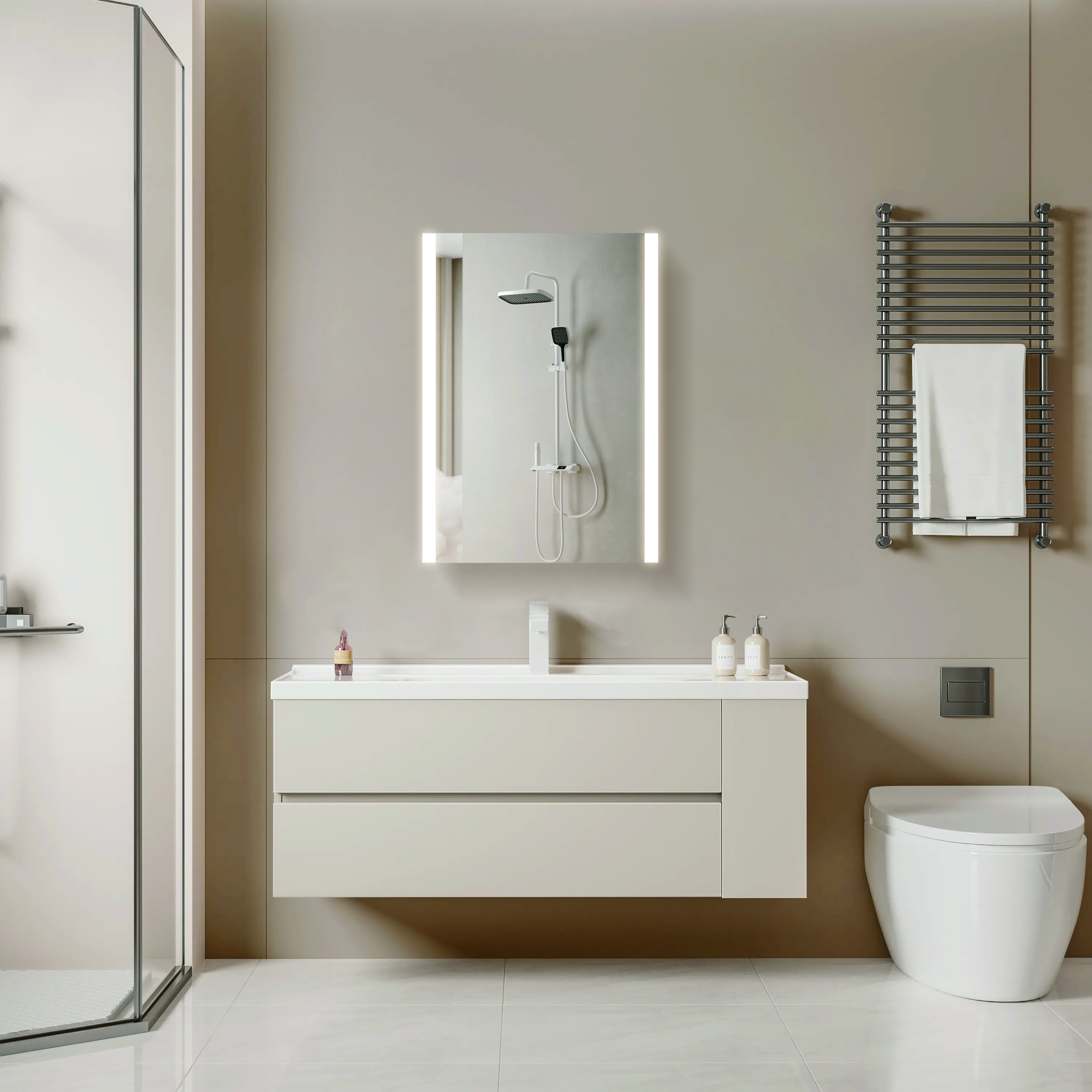 Led Bathroom Mirror Cabinet With Lec Dimmer Switch Shaver Socket Demister For Makeup Shaving