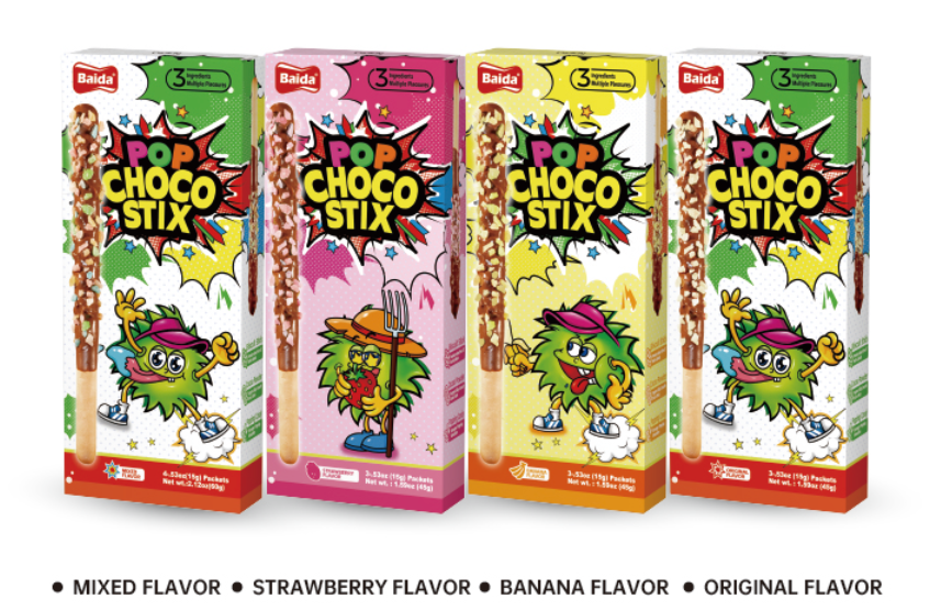 45g BAIDA POP CHOCO STIX IS FUN / 60g BAIDA POP CHOCO STIX IS FUN