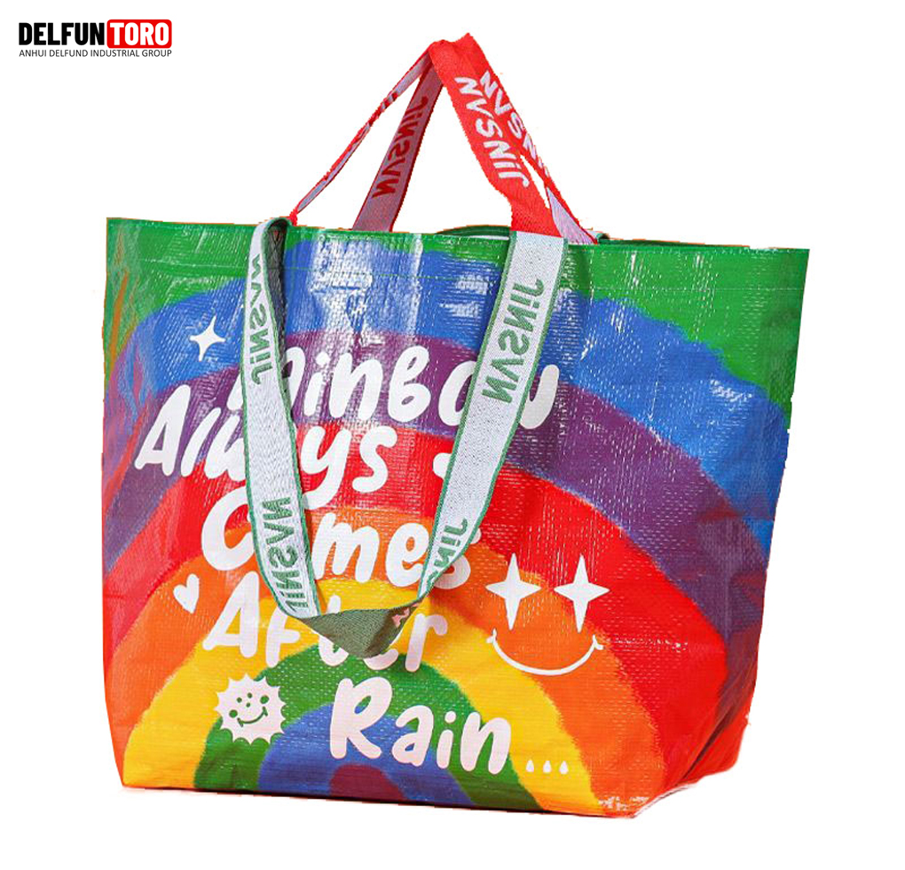 Reusable Eco friendly tote bags waterproof pp woven shopping bag recyclable laminated tote bag