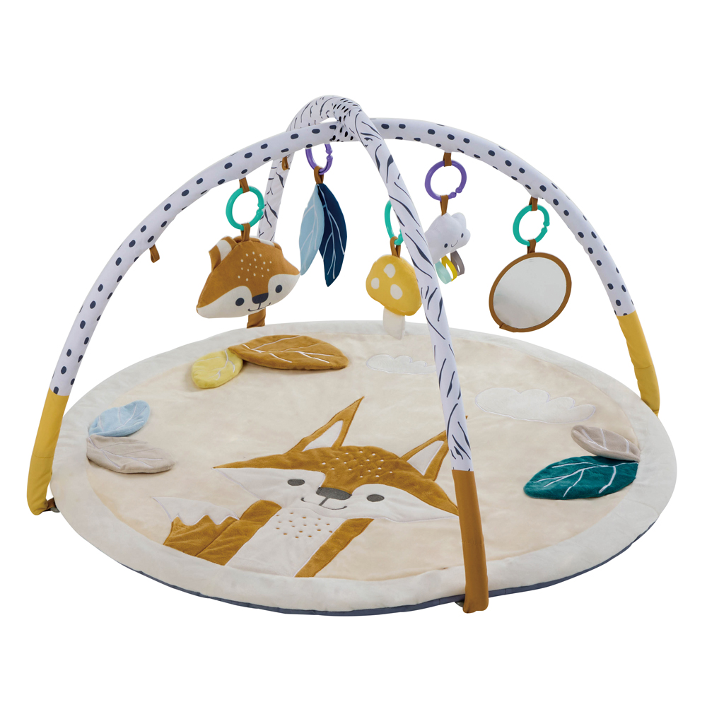 Konigkids New Hot Sale Round Super Soft Embroidered Fox Baby Playmat
