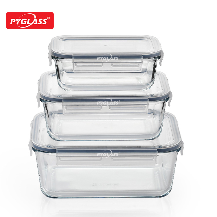 Deep glass food storage container