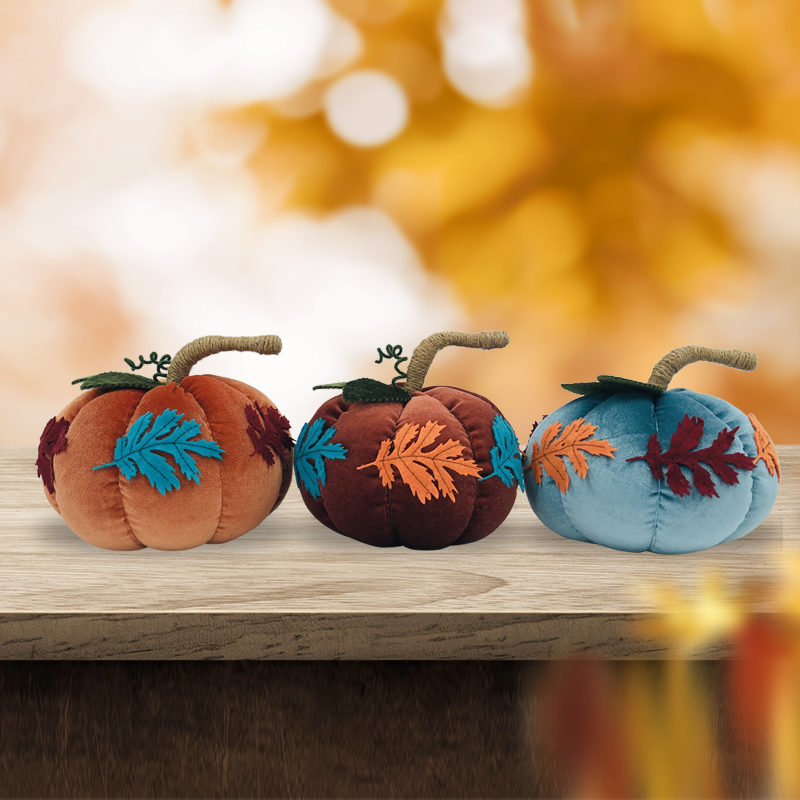 8'' Harvest Maple Leaf Pumpkin Home Decor