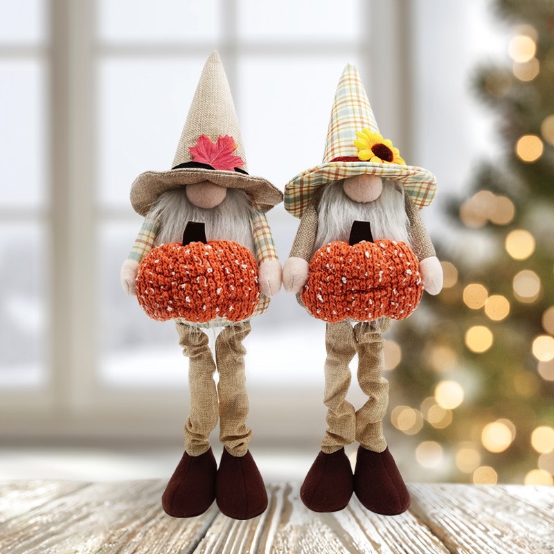 20'' Harvest Pumpkin Gnomes Standing