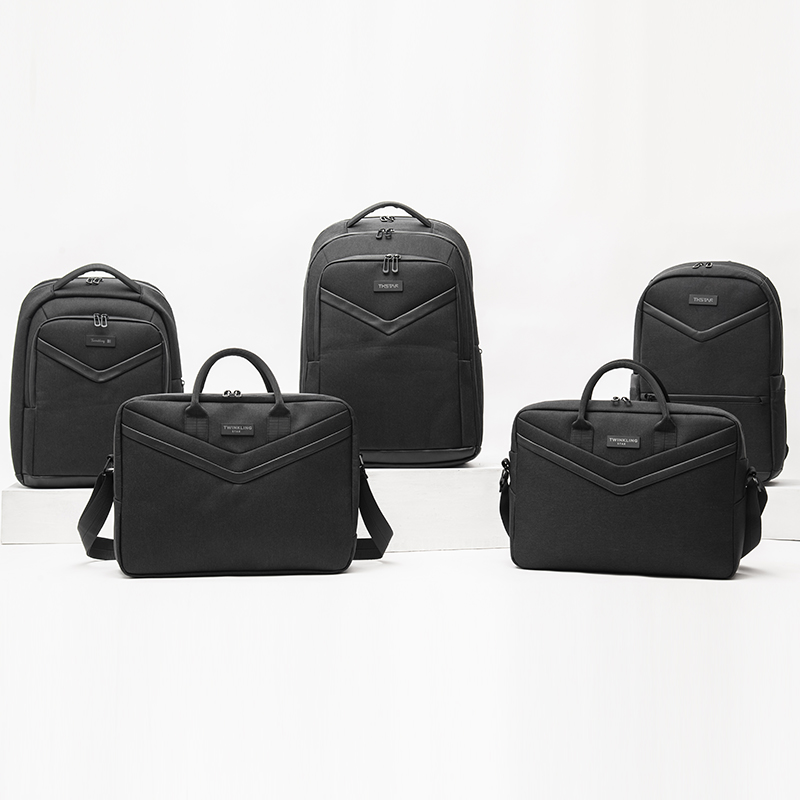 Black business backpack travel bag simple laptop backpack versatile commuter briefcase bag series