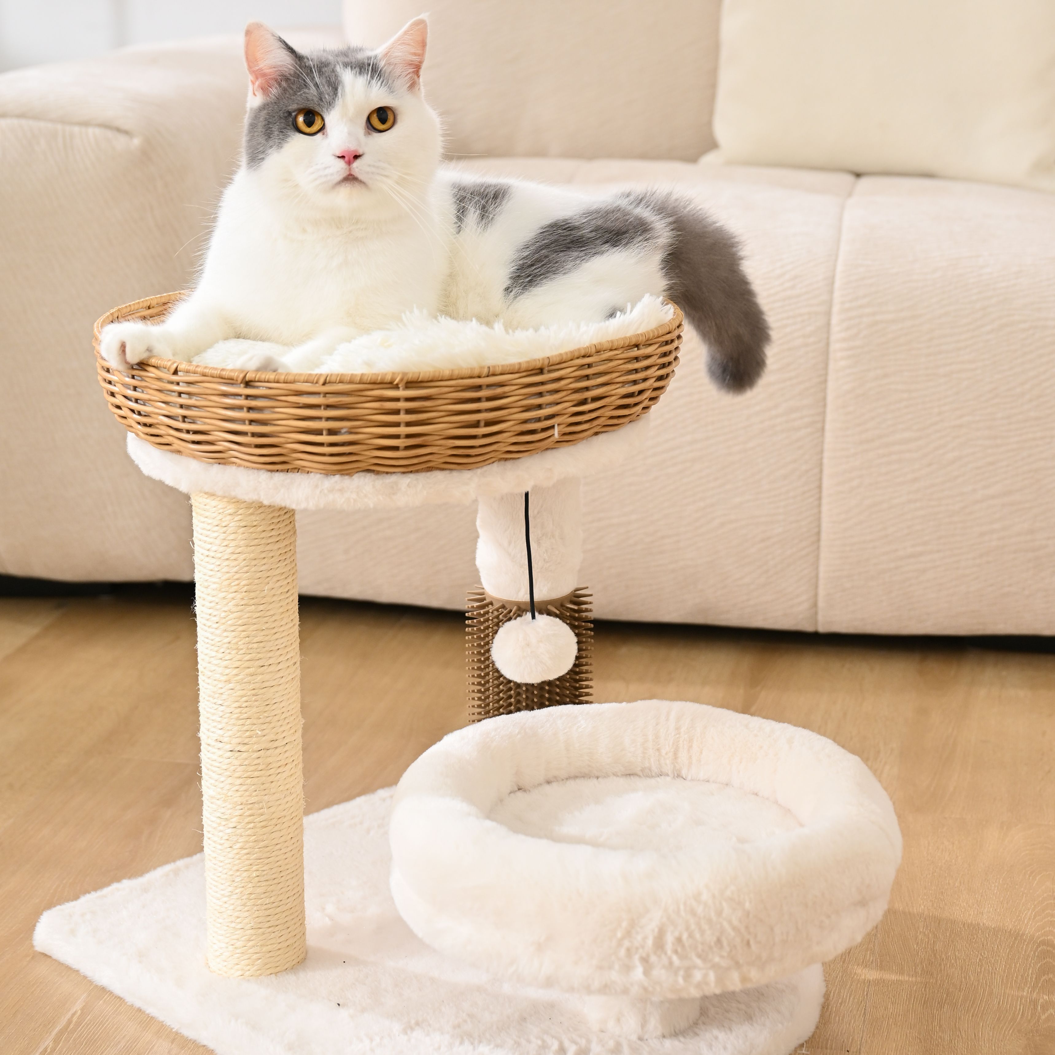 Rattan Woven Cat Springboard