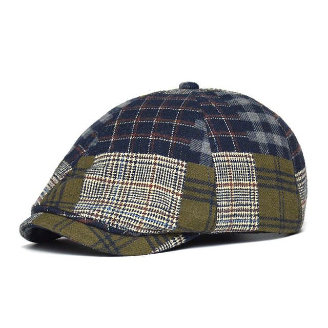 Custom Herringbone Newsboy Cap Cotton Gatsby Hat High Quality Dad Ivy Cap Classic Vintage Flat Caps
