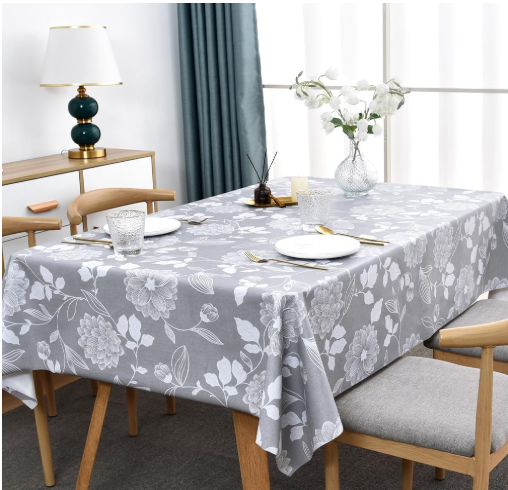 Light Luxury Style Spring PVC Composite Flannel Tablecloth