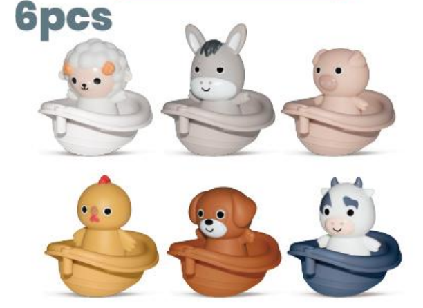 Baby Bath Toy Floating Boat with Detachable Hand Puppet Set, Customizable & Educational