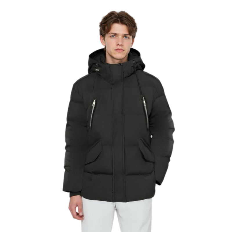 Functional Parka with Stand-Collar Hood & Invisible Snap Details