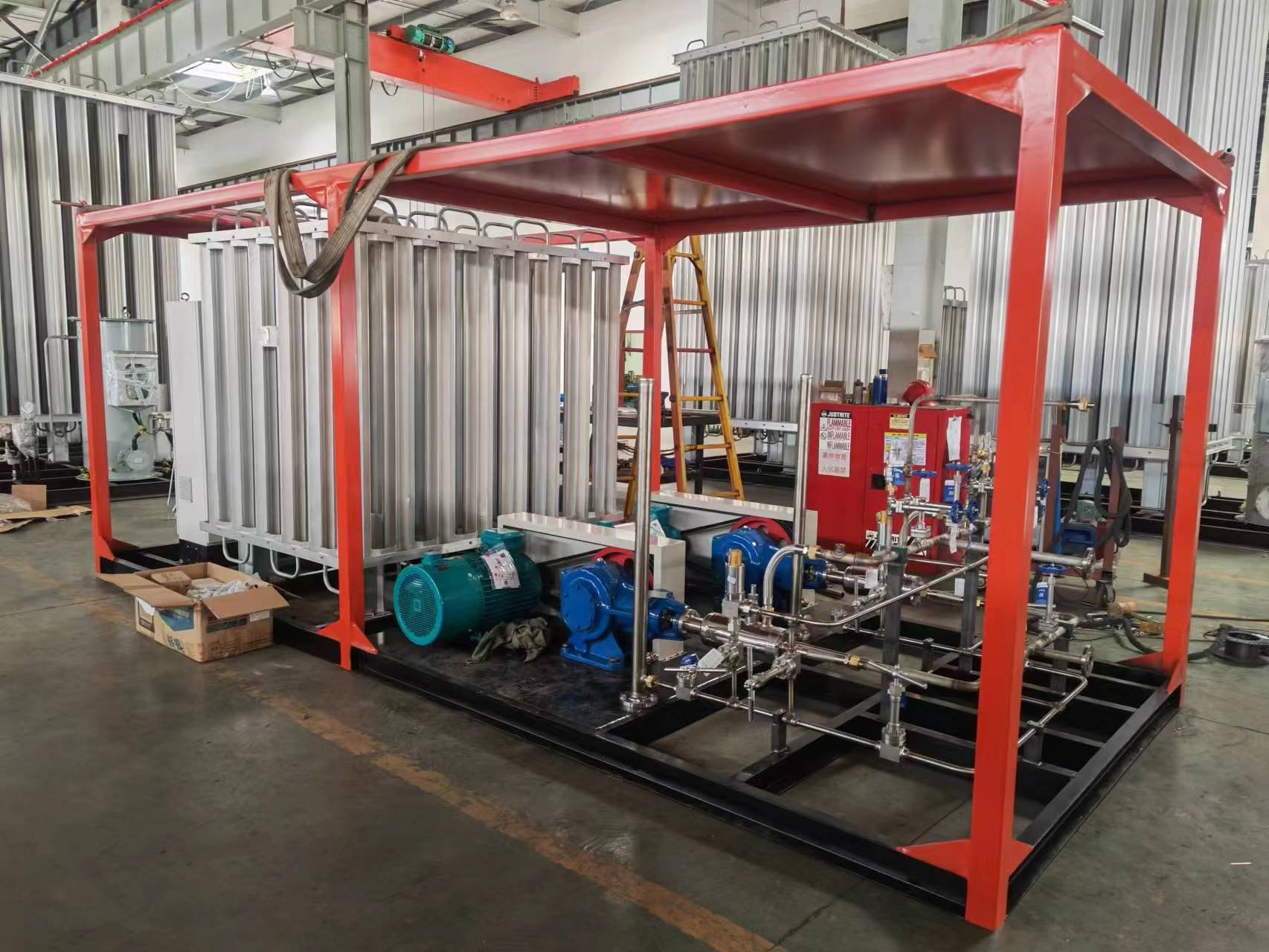 pump filling station, frame gas filling skid, ISO oxygen filling station