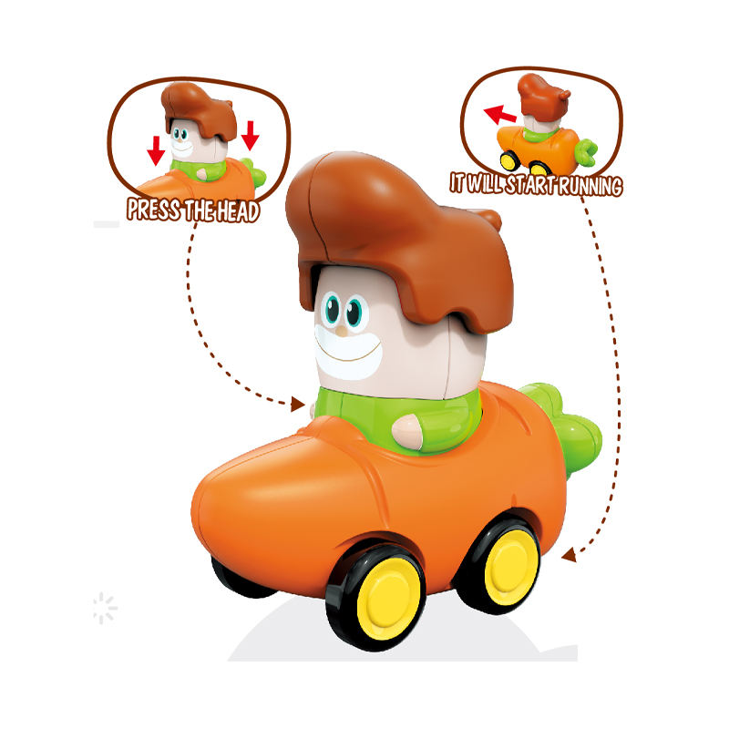 Cartoon Press Head Start Sliding Running Car Toy