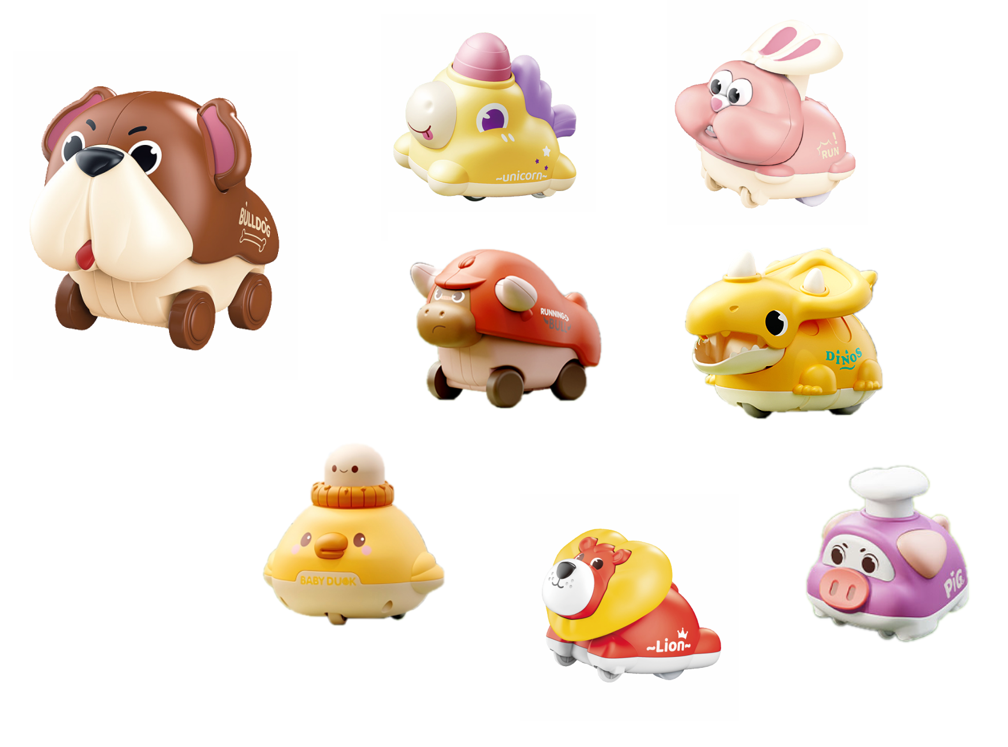 Cartoon Press Head Start Sliding Running Car Toy