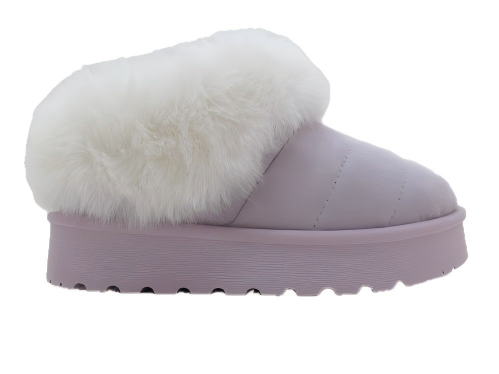 Plush platform slippers