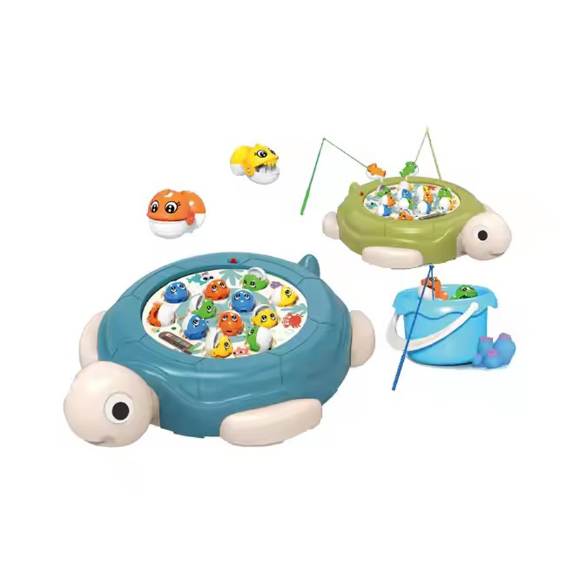 Cartoon Electric Rotate Fishing Game Toy Turtle Fishing Plate Toy Fishing Toy Kid Educational Toy