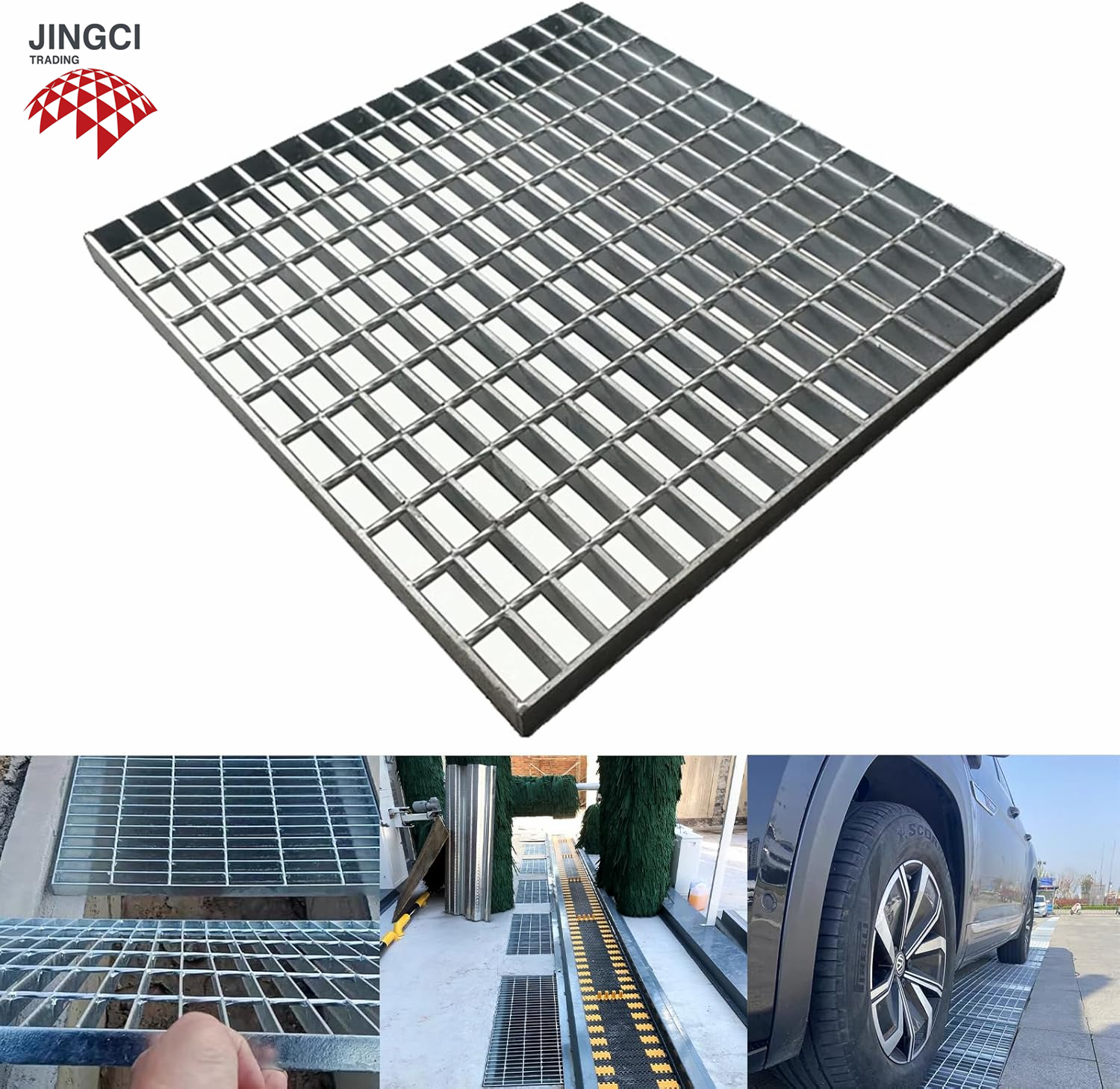 Galvanized Steel Grate Drain Cover Trench Drain Grate Outdoor Drain Strainers Sewer Cover Grates