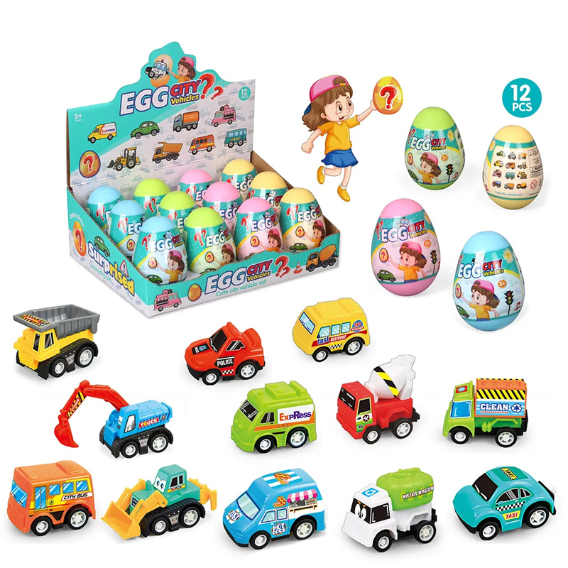 Surprise Blind Egg Toy City Vehicles Toy Pull Back Mini Car Toy Kid Educational Toy
