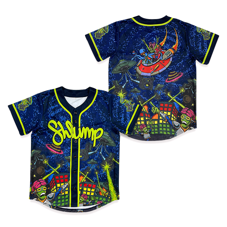 Fashionable Street Baseball Jersey Sublimated Printed Button Baseball Uniform