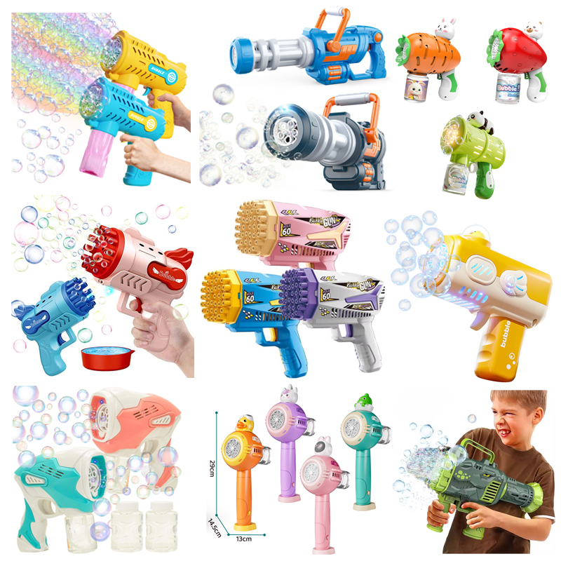 Wholesale Bubble Toy Bubble Gun Toy Summer Outdoor Toy Electric Bubble Rocket Machine Toy