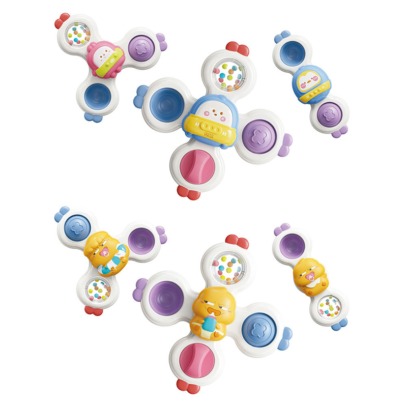 Cute Cartoon Animal Hand Spinner Top Suction Cup Toy Soft Fidget Spinner Toy Baby Bath Toys