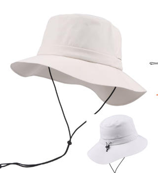 Bucket hat with removable cape