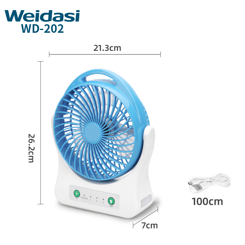Wholesale Desk Fan Multifunction Usb Rechargeable Portable Table Fan with LED Light