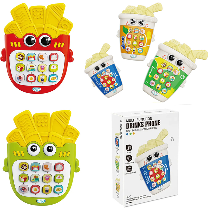Cartoon French Fries Drinks Telephone Toy Baby Early Educational Toy Intelligent Music Story Toy