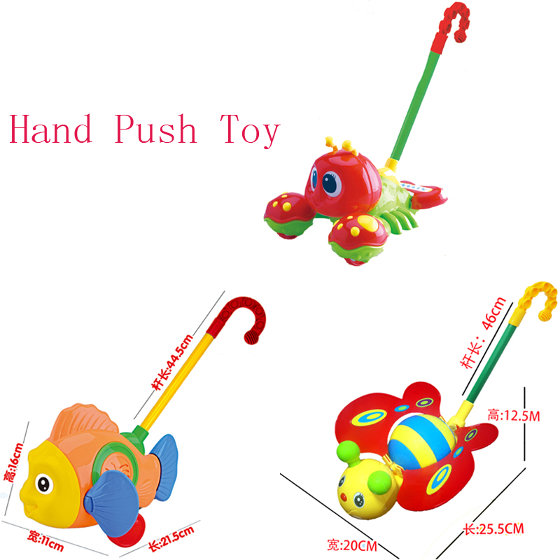 Cartoon Animals Push Car Toy Baby Walker Toy Hand Push Toy Educational Toy