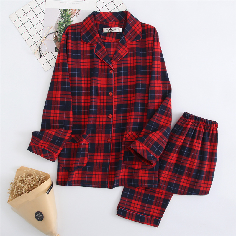 Flannel Long Sleeve Pajama Set Women's Sleepwear