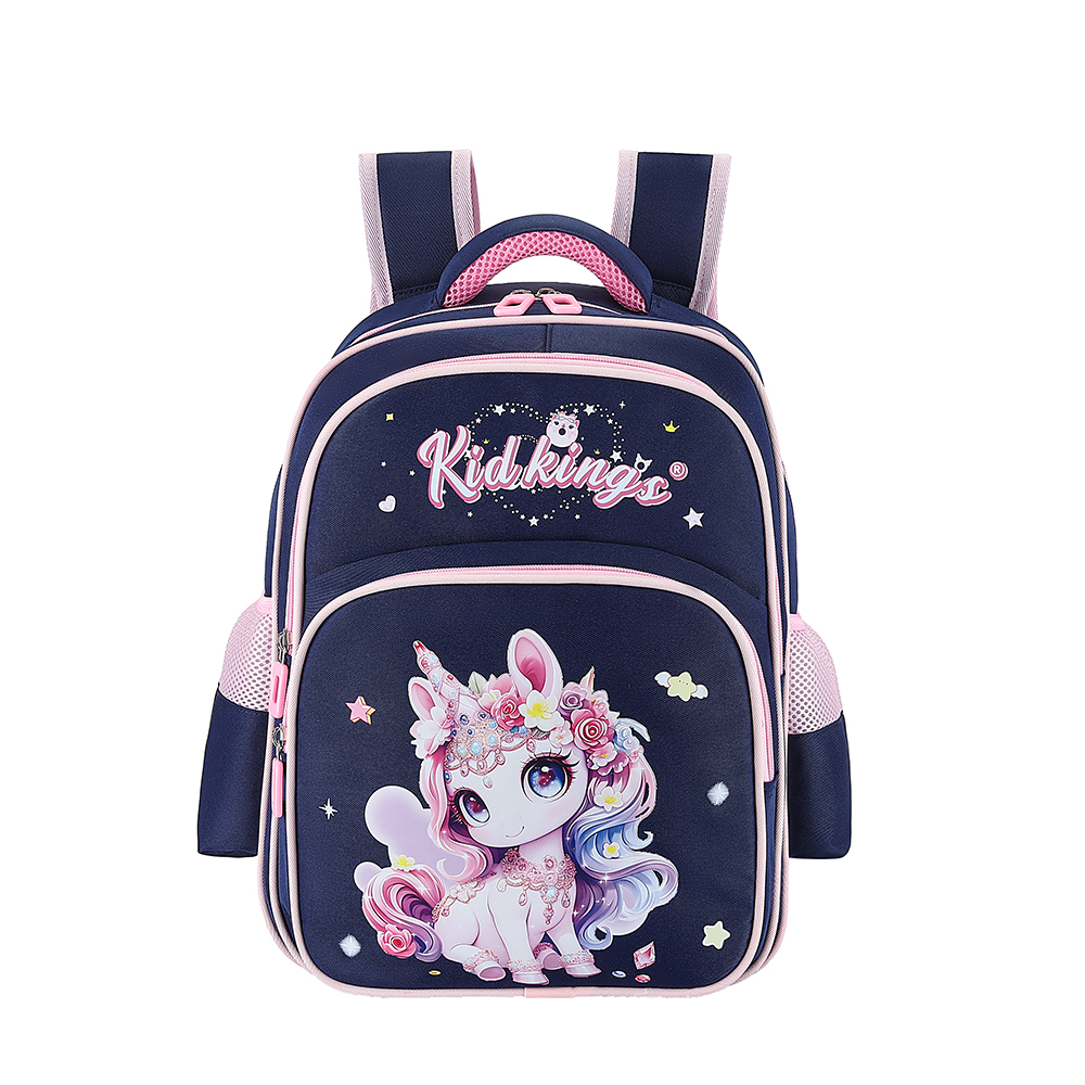 Kids unicorn school backpack Navy pink girls school bag Cartoon unicorn backpack