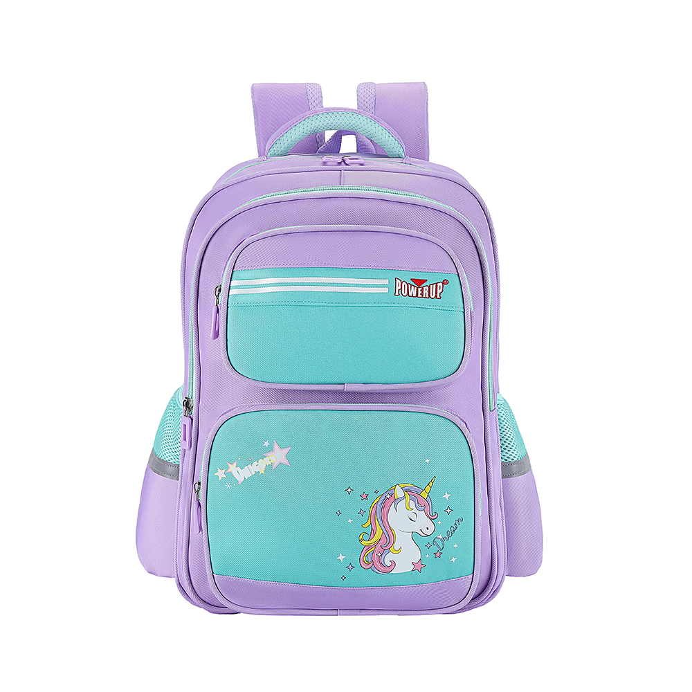 Multi-compartment navy blue school backpack