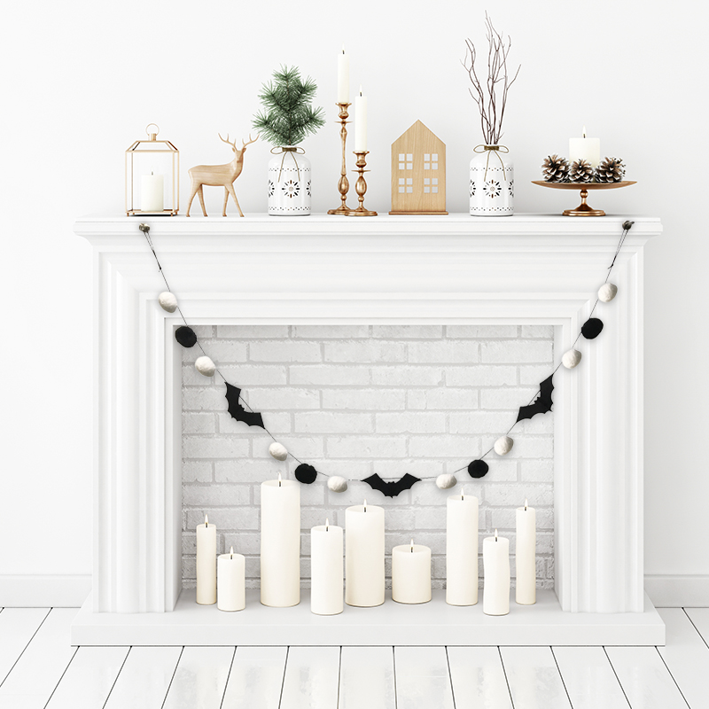 72'' Halloween Bat Pompom Garland