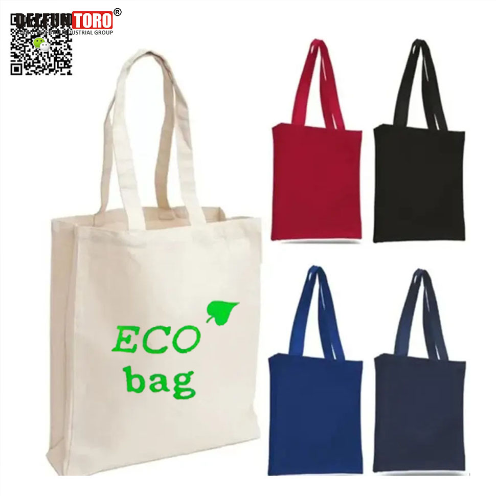 Eco friendly Natural Cotton tote bags 100% ECO Recycled Cotton Shopping Bag