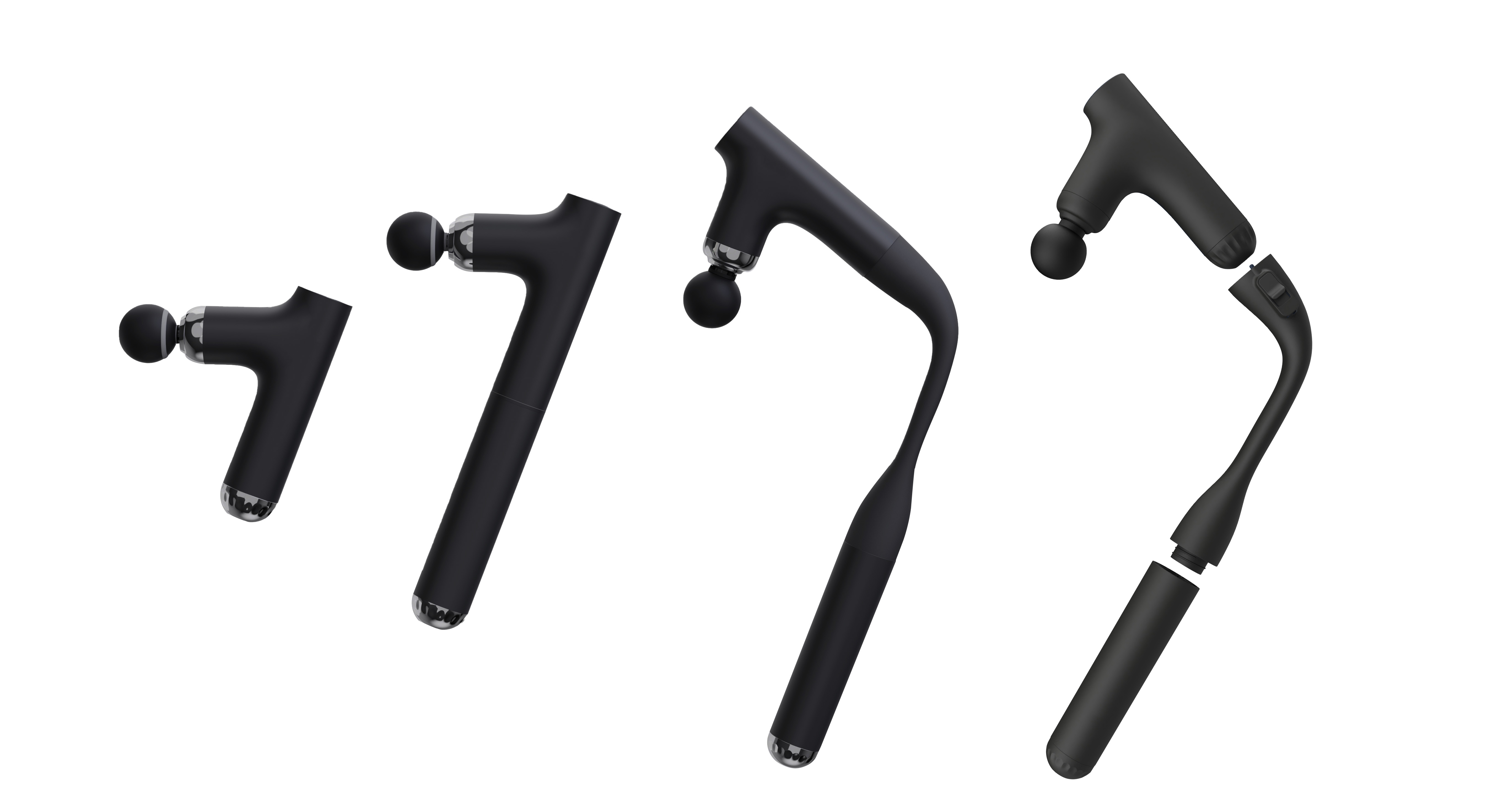 3-IN-1 Detachable Curved Handle Powerfull Brushless Massage Gun