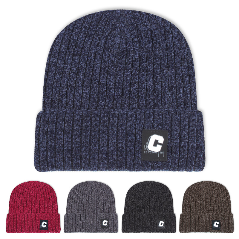 Fall Winter New Men's Chenille Knit Beanie