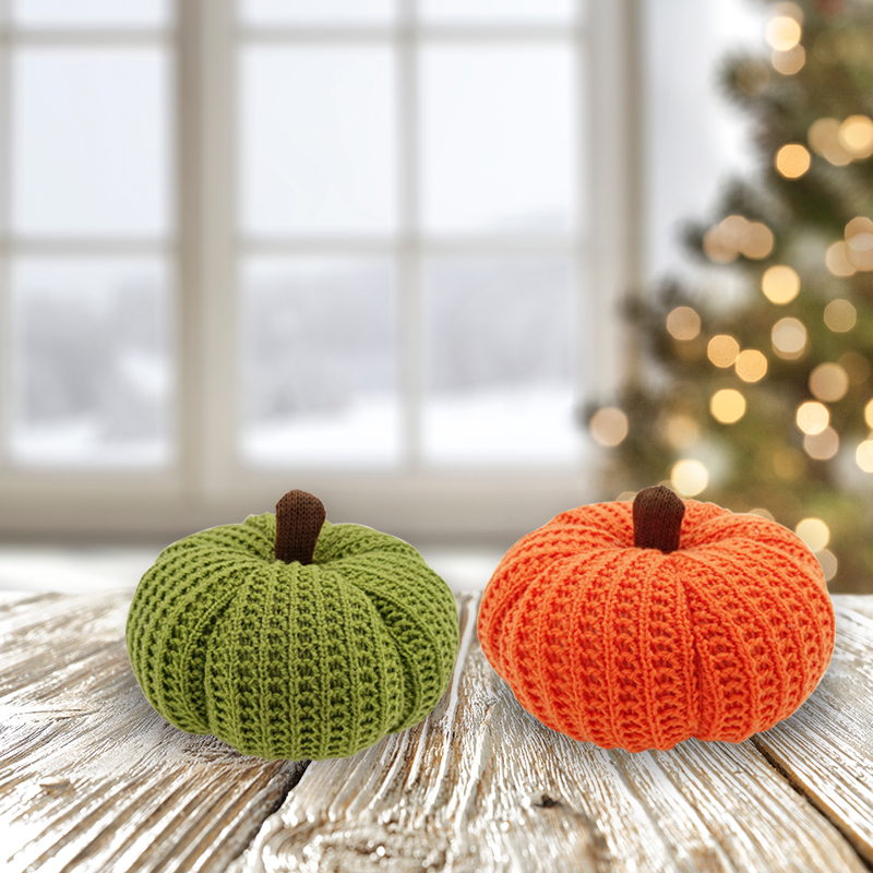 8''Harvest Knitted Pumpkin