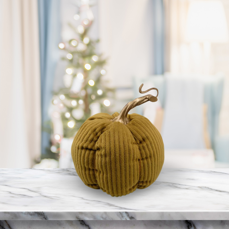 5''X3.5''Harvest Velvet Pumpkin Home Decor