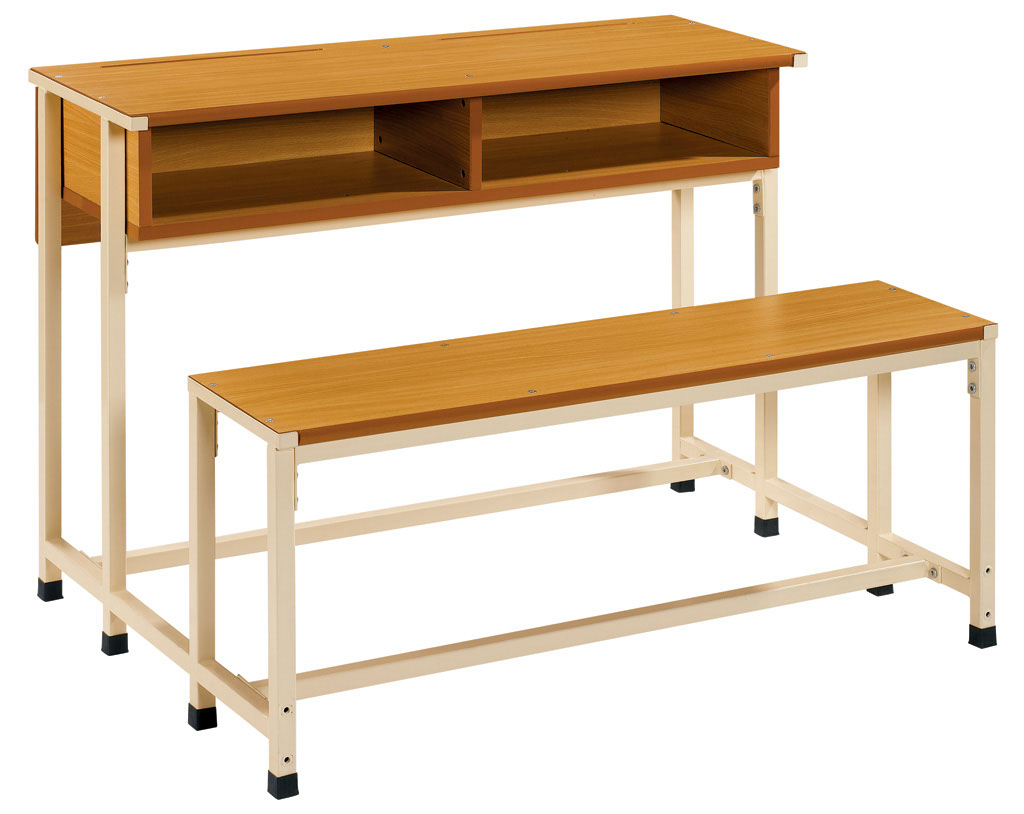 Double school desk and chair