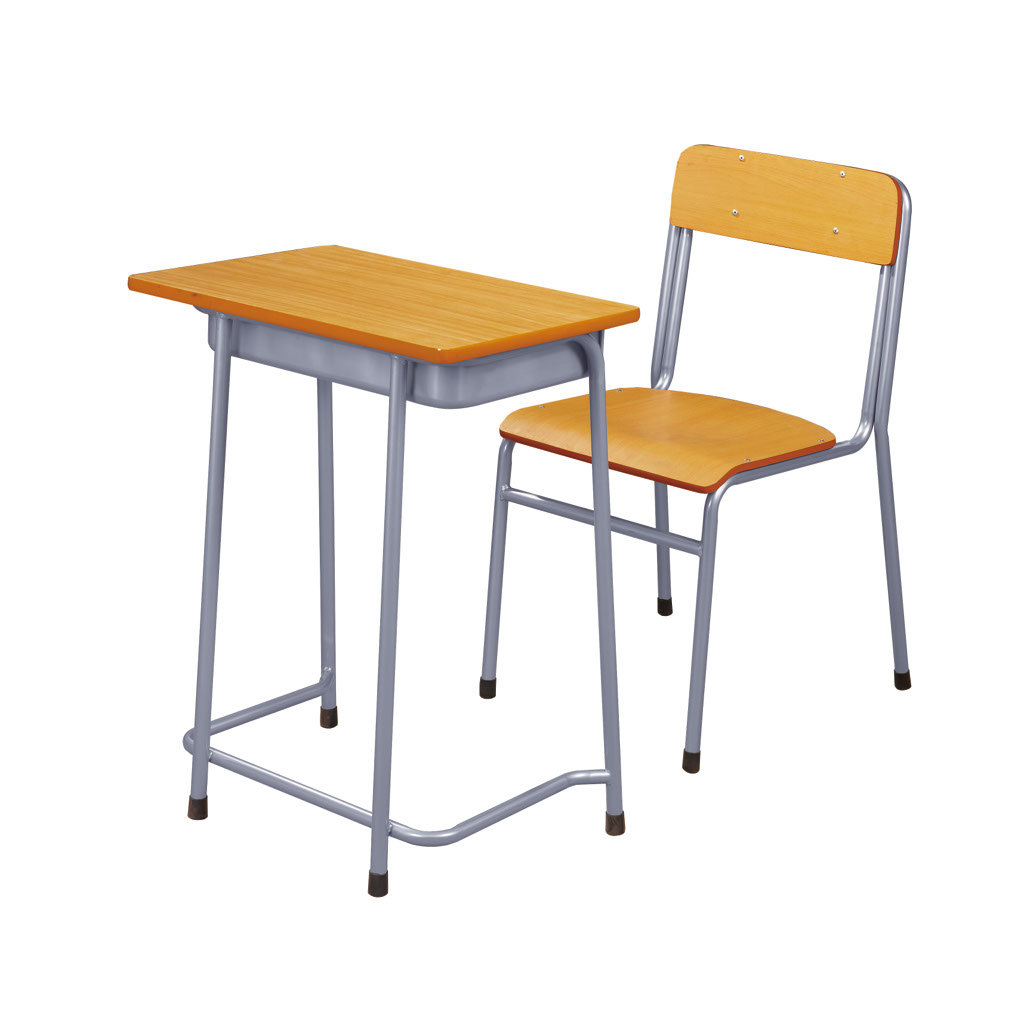 Single school desk and chair