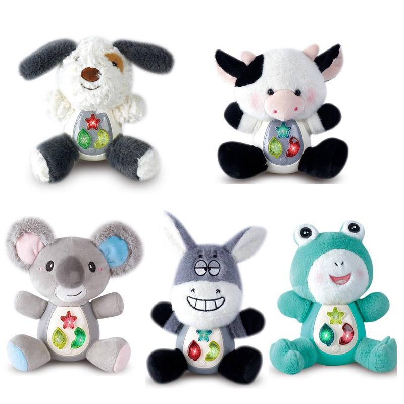 Kids Cute Stuffed Doll Toys Music Light Soothe Toy Animal Plush Recording Toy