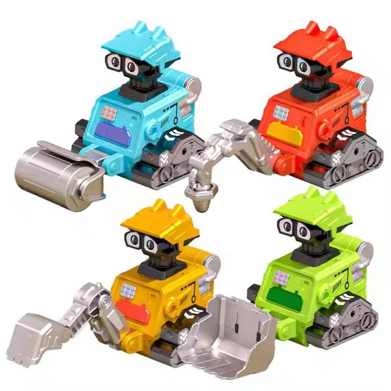 Press Engineering Car Toy Kids Inertial Robot Toy Inertial Excavator Toy