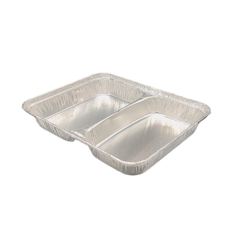 3 Compartment Disposable Aluminum Foil Food Container with Lid Leak Proof Takeaway Meal Box Oven Safe Eco Friendly Wholesale