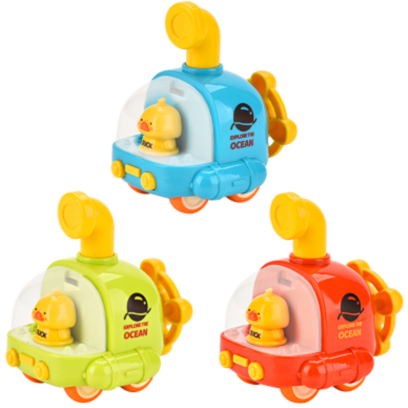 Cartoon Press Submarine vehicle Toy Mini Pressing Car Toy Kid Educational Toy