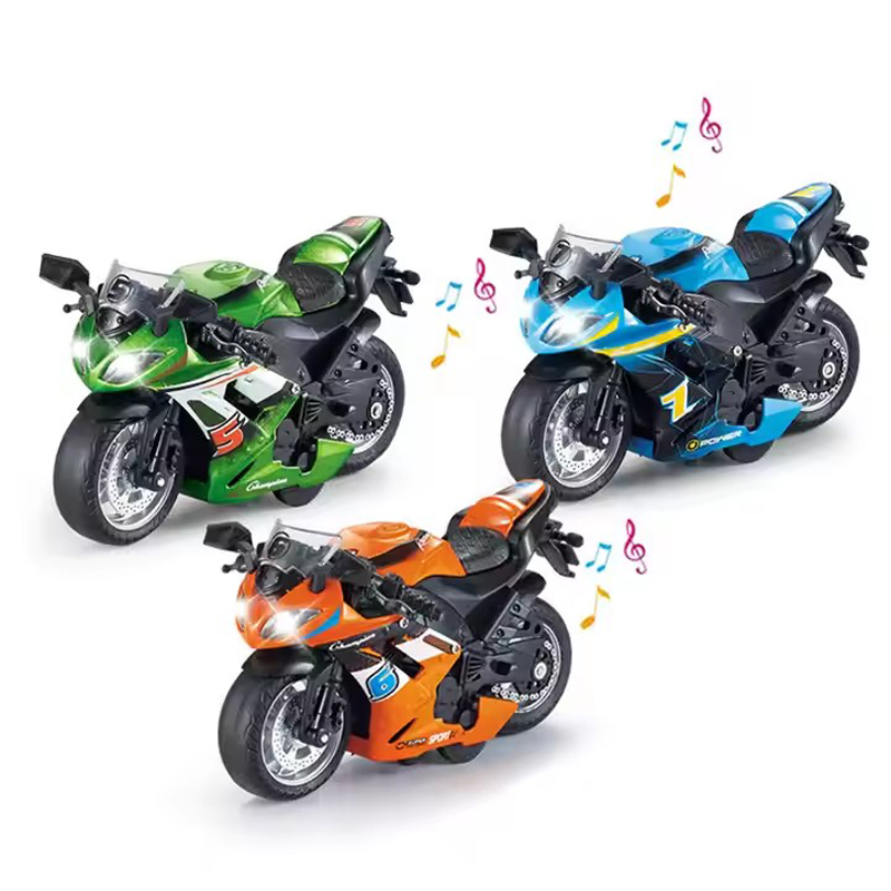 Kids Mini Pull Back Motorcycle Toy Electric Metal Moto Toy Die-Cast Model Moto Toy